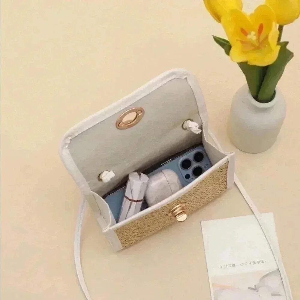 ⚠️Clearance Woven Mini Crossbody Bag Apricot - Picture 5 of 6